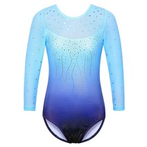 체조 용품 긴팔 메쉬 패치 워크 레오타드 다이아몬드 체조 점프 슈트 바디 십대 의류, [05] 10A, 10 B272 BluePurple_05 10A, 1개