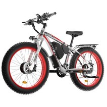 부강샵 전기이륜차 SMLRO-XDC600 듀얼 모터 22.4AH 2000W 26 인치 광폭 타이어 전기 자전거 35MPH 산악 전, 01 White Red, 01 2000W 22.4AH