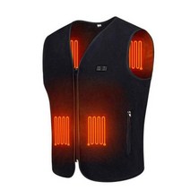 USB 가열식 오토바이 라이더 겨울 열선 조끼 3 단계 속도 조절 온도 조절 세척 가능 라이딩 온열 재킷, 없음
