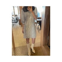 와이케이하우스 [환불 불가 및 교환 불가] 꽃 무늬 허리 드레스 여성 새로운 스타일의 프랑스 라운드 넥 복고풍 하이 웨이스트 스커트 10373_70014