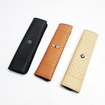 오프더프라임 차량용 가죽 안전벨트 커버 쿠션 (2개1세트), 제네시스, 베이지-제네시스