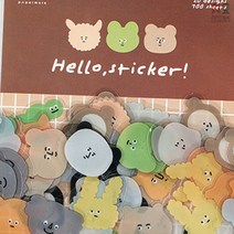 리리월드 감성 다꾸 리무버블 얼굴 표정 이모티콘 스티커 4종, 브라운애니멀