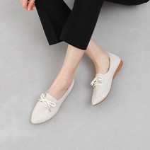 뾰족코 베이직 컬러 레이스업 플랫슈즈(2.0cm) 11386