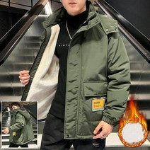 따뜻한 양모 안감 파카 자켓 남성용 패션 의류 겨울 야외 두껍고 코트