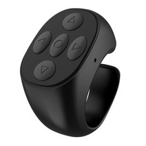 GHSHOP 블루투스 폰 리모컨 안드로이드용 iOS 블루투스 V5.3 위/아래 페이지 녹화용 휴대용 미니 스마트 링 컨트롤러, 31.5x17.9x31mm, 플라스틱, 검은색