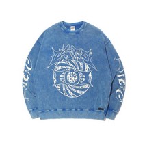 국내발송- 크리틱 WORMHOLE SNOW DYEING SWEATSHIRTS 블루118293