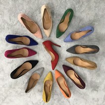 [무려 15컬러 단독 자체제작 고급 스웨이드 펌프스] 스웨이드 스틸레토 하이힐 10cm / 블랙 베이지 연핑크 인디 핫 브라운 베이지 퍼플 연보라 챠콜 그레이 옐로우 머스타드 /