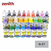 C047 84828 제니스 텍스타일 섬유전용물감 일반 N-27 FINE GREY 37ml 1개, 상세페이지 참조