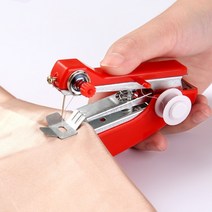 공업용미싱 자수미싱 준공업용미싱 공업용오버록 1pcs 가정용 휴대용 미니 수동 재봉틀 의류 수정 재봉 도구 블루 핑크 화이트 레드, 하얀