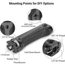 JINUS 카메라 호환 Smallrig Zhiyun-Tech WEEBILL-S 짐벌용 SmallRig 핸드그립 콜드 슈 마운트 및 캐리 스트랩 슬롯 포함 퀵 릴리스 핸들 그립 26