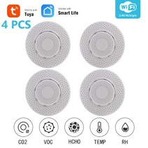 실내 공기질 측정기 농도 휴대용 산소 습도 공기 이산화탄소 미세먼지 tuya wifi air box co2 sensor voc gas detector smart air 153, 협력사, 4개