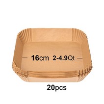 베이킹 쿠킹 일회용 종이 라이너 폼 트레이 에어 프라이어 주방 그릴 야채 양피지 액세서리 55 l XXL, [10] 16cm square 20pcs