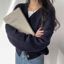 주니어 컬러 무드 브이넥 니트 가디건 초등학생 중학생 고등학생