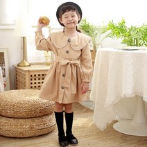 여아용 봄가을 빅카라 트렌치자켓