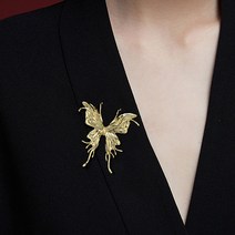 여성 매너 브로치 정장 빈티지 엘레강스 금빛나비 원피스 브로치 코사지 브로찌 쥬얼리 주얼리 스웨터 정장 옷핀 오픈방지 고급 일상 데일리 러블리 송년회선물