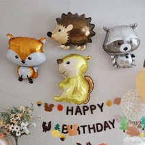 [파티조엘] 숲속 친구들 풍선_고슴도치 너구리 다람쥐 여우 동물풍선 생일파티, 이탈리아