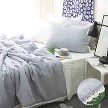 [메종텍스타일] 벨라 레이스 린넨 텐셀 여름이불 단품 SS 그레이