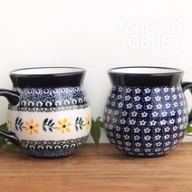 프라카 폴란드풍 도자기 항아리머그 중 세트 2P 350ml, 달리아+블루블로썸