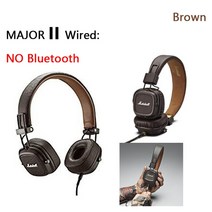 마샬호환호환 이어패드 Marshall Major IV 4 블루투스 헤드폰 딥 베이스 인체 공학적 디자인 III II 2 3/4 접이식 스포츠 무선 및 유선 이어폰, [08] II wired Brown