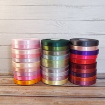 고급 주자 리본 59색 포장리본 diy, 15mm, 흑카키