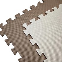 홈짐 폼 바닥 매트 기숙사 단열 방음 층간 소음 운동, 베이지+브라운_58x58x1.2cm 1 조각