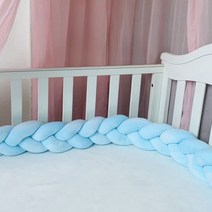 범퍼 침대 패드 아기 가드 토퍼 브레이드 매듭 베개 쿠션 3M/2M/1.5M/1M 유아용 보호용 룸 장식, [29] Sky Blue 3M
