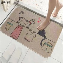크로스오버 러버 린넨 매트 욕실 거실 주방 출입문 매트 캐릭터 사계절 공용 원픽스