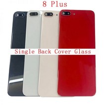 하우징 케이스 뒷판 교체 호환 뒷면 수리 배터리 커버 후면 도어 아이폰 8 플러스 커버 카메라 프레임 렌즈 로고 부품 포함, Red with Lens