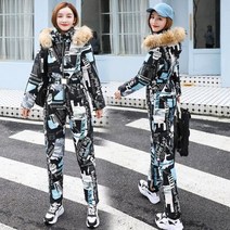 점프 슈트 따뜻한 원피스 여성 복장 스키 정장 자켓 겨울 파카 후드 바디 수트
