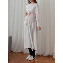 셀프만삭촬영 의상 보트넥 임산부옷 임부복 원피스