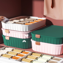 칸막이 뚜껑 속옷정리함 양말정리함 브래지어 플라스틱 서랍정리 수납박스 보관함, 10칸-화이트, 1개