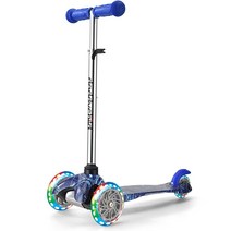 아동용 3륜 스쿠터 만 3-8세 유아용 킥 스쿠터 라이트 업 휠이 있는 남아 및 여아용 스쿠터 아동용 미니 스쿠터, Starry Blue, Starry Blue