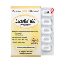 캘리포니아 CGN 락토바실러스 락토비프 100 프로바이오틱스 1000억 CFU 30정, 2개