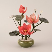 승진 영전 축하 감사 이사 집들이 선물 / 아토제이드 옥꽃 로투스 3송이, 레드