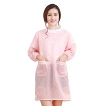 미다스키친 김장용 긴소매 파스텔 앞치마, 1개, 핑크