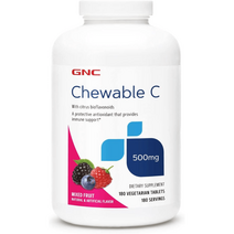 GNC 츄어블 C 500MG 비타민C 혼합과일 180정 지엔씨, 180개