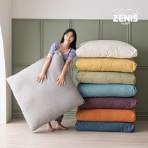 제니스슬립 린넨 대방석 쿠션 대형 좌식 소파 8color, 90x90 방석 커버+솜 세트, 그레이