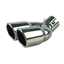 이중 벽관 2중 pe 유니버설 63mm 자동차 입구 더블 배럴 후면 배기 팁 테일 파이프 머플러 블랙 티타늄 아울렛 스테인레스 스틸 액세서리, 실버 w