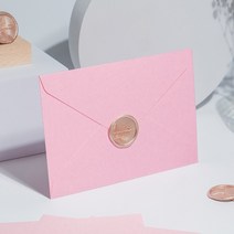 매니토 핑크 감성 특별한 예쁜 편지지 기념일 봉투 세트, (핑크) 로즈골드 실링 왁스 도장 세트