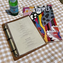 A4 A5 링바인더 원목 우드 카페 메뉴판 스탠드 테이블 메뉴판 클립보드, 도토리 A4(매트블랙)