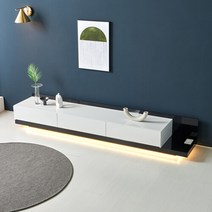 노블 2300 확장형 TV 거실장, 화이트화이트