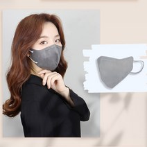 뮤즈 KF94 국내산 새부리형 컬러 마스크 숨쉬기편한 저자극 친환경 톤업 마스크 식약처인증 의약외품 개별포장 (50매입), 회색(KF94마스크50매입)