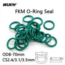오링 2/5/10/20PCS 녹색 고무 O 링 씰 OD 8-70mm CS 2.4/3.1/3.5mm 내열성 FKM 씰링 가스켓 방수 연료 세탁기578948, OD 50mm-2Pcs, CS 3.1mm