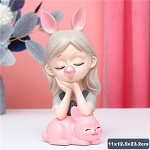 조각상/오브제 홈 데코 테이블 탑 거실 침실 공예 조각 모델 장식 액세서리 소녀 수지 동상 방, 5.5