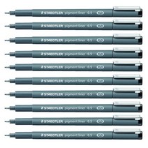 스테들러 피그먼트 라이너 308 잉크펜 0.5mm, 블랙, 10개입