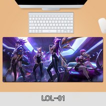 게이밍 장패드 롤 LOL 디자인 마우스 패드 79종 시리즈 리그 오브 레전드 장패드 3-4mm 두께, 혼합색상, 800*300*3mm