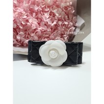 쁘니쥬 가죽 까멜리아 꽃 여아 여성 헤어핀
