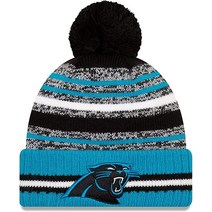 New Era NFL 공식 스포츠 니트 사이드라인 커프 폼폼 비니 모자 프리 사이즈 Carolina Panthers 5559661893