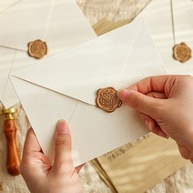 초대장 인장 청첩장 실링왁스 결혼 스티커 답례품, 7실링스티커-골드로즈