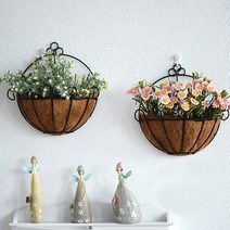 [바른공식]반달 분갈이 코코넛 벽걸이 인테리어 화분 행잉 철제, 3-코코넛화분-35CM
